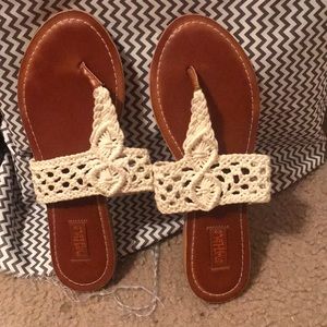 Brown crochet sandals